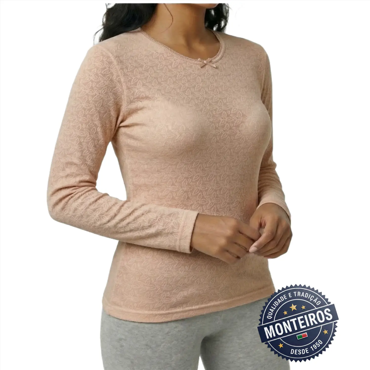 Camisola Interior com Manga Rendada sem Carda - MC 574F 4