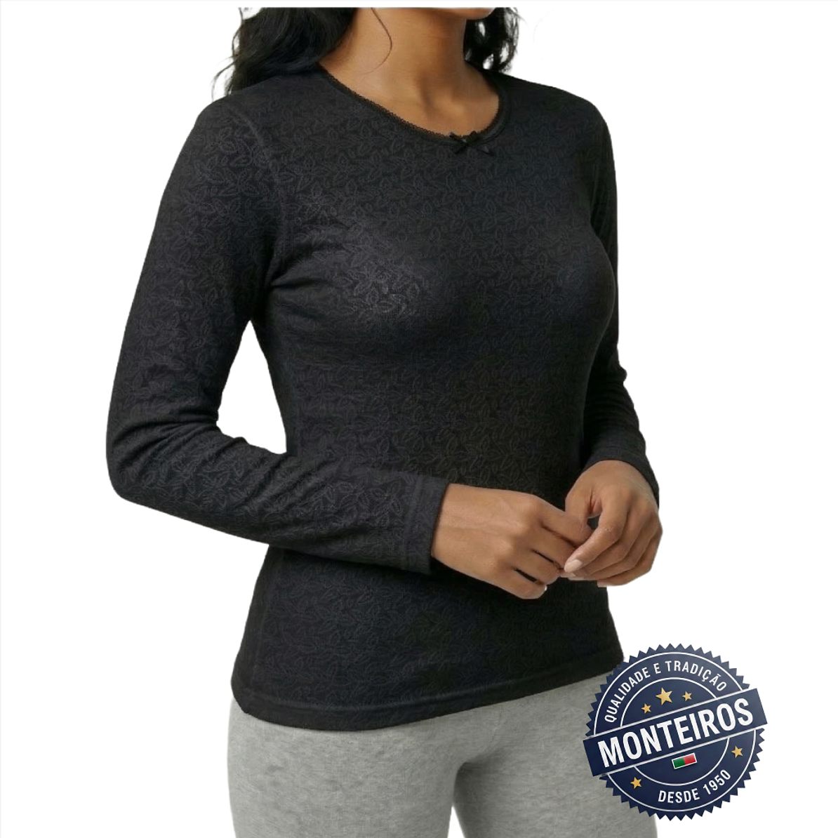 Camisola Interior com Manga Rendada sem Carda - MC 574F 7