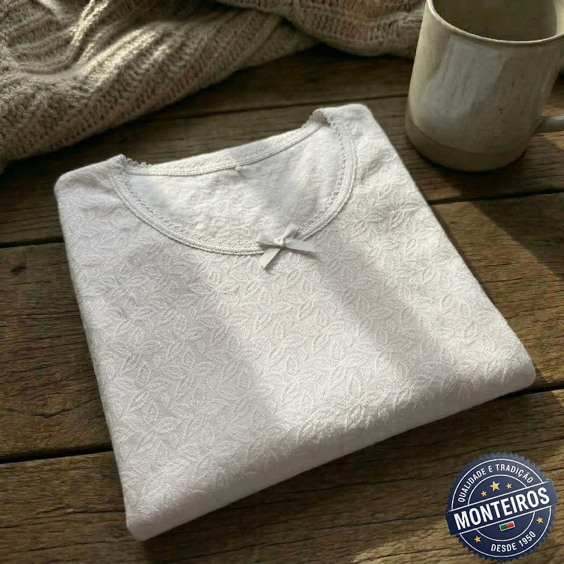 Camisola Interior com Manga Rendada sem Carda - MC 574F 3