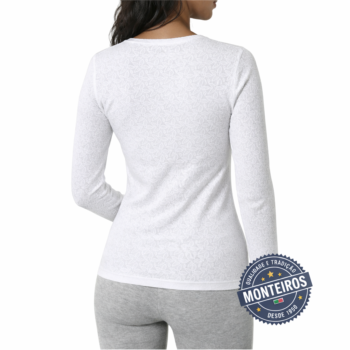 Camisola Interior com Manga Rendada sem Carda - MC 574F 2