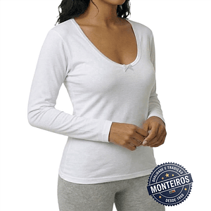 Camisola Interior Cardada com Manga - MC 576F