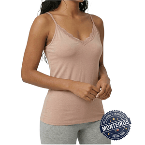 Camisa Interior de Senhora de Alças Finas - Algodão Natural - Ysabel Mora – 19687