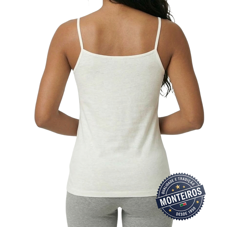 Camisa Interior de Senhora de Alças Finas - Algodão Natural - Ysabel Mora – 19687 6