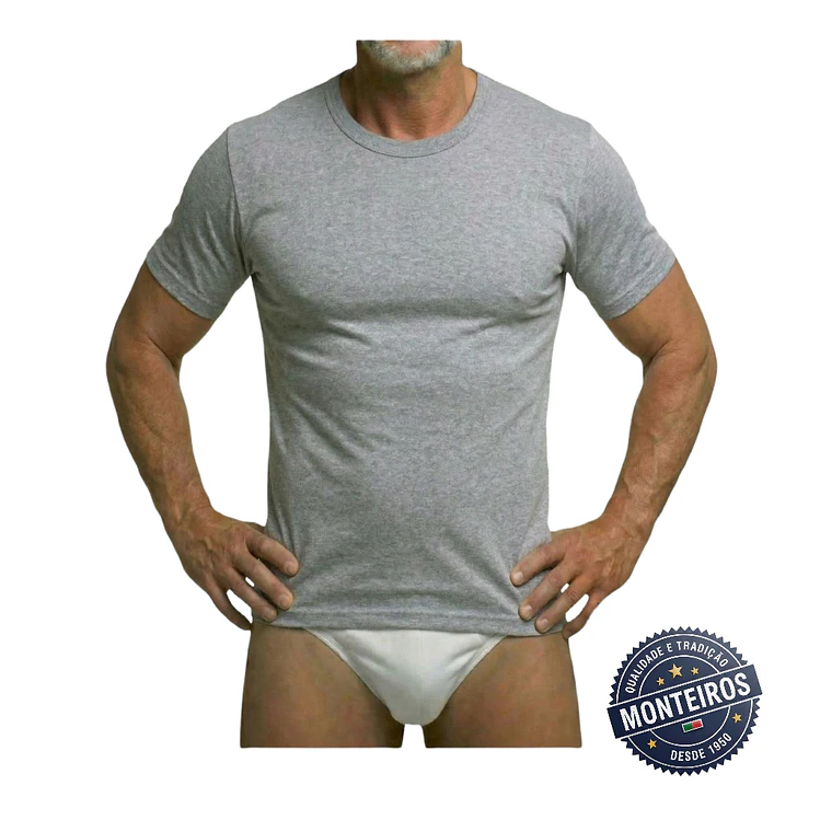 Camisola interior homem meia manga malha rib 1