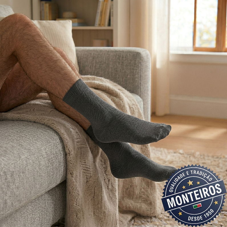 Peúgas de Homem - Lisas - Algodão do Egipto - SR 807 5