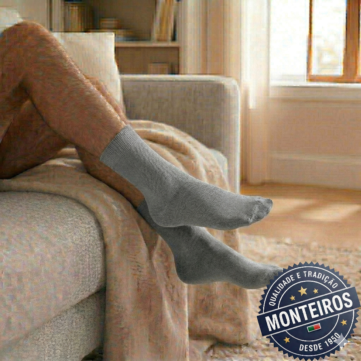 Peúgas de Homem - Lisas - Algodão do Egipto - SR 807 4