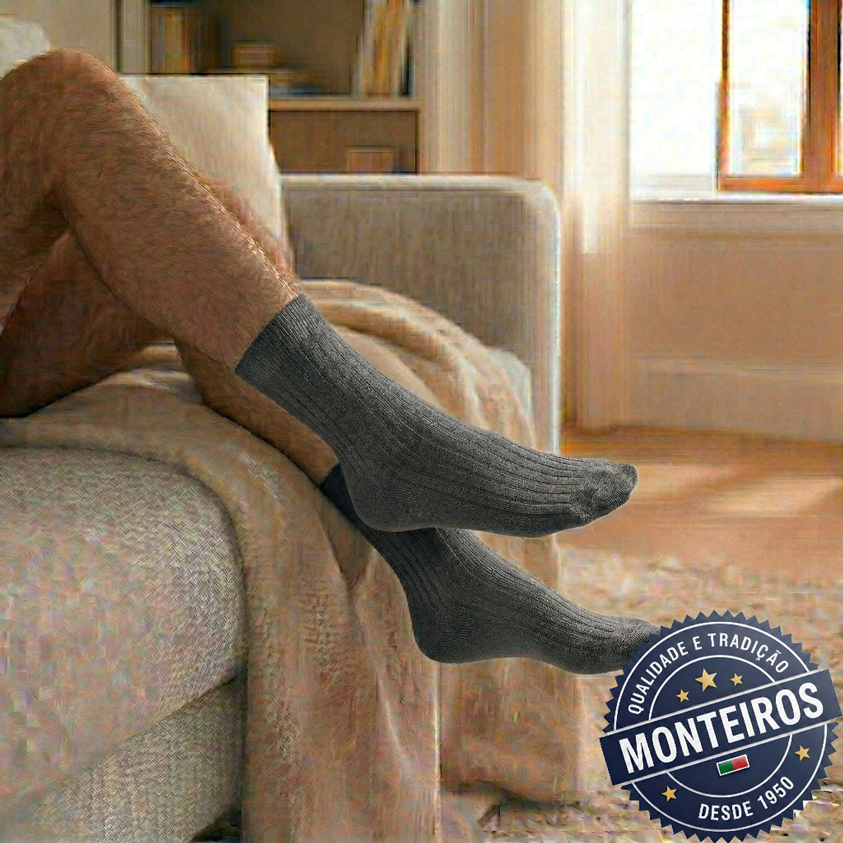 Peúgas de Homem - Caneladas - Medicinais - Algodão do Egipto - SR 905 5