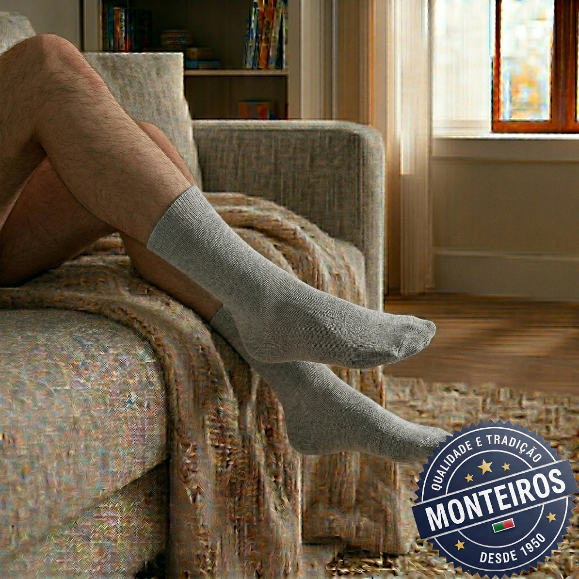 Peúgas de Homem - Lisas - Medicinais - Lambswool - SR 5055 4