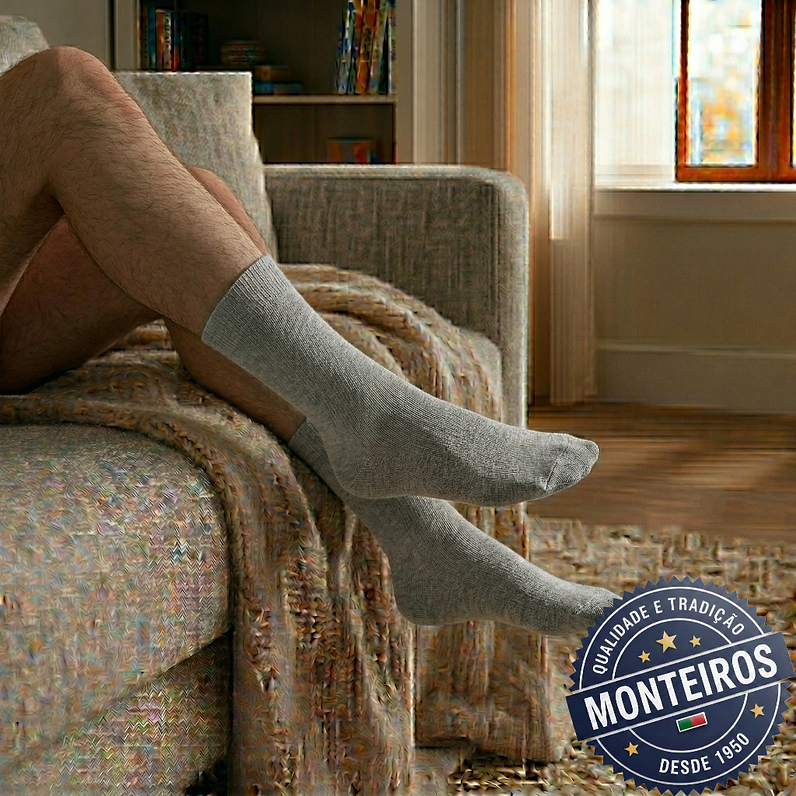 Peúgas de Homem - Lisas - Medicinais - Lambswool - SR 5055 4