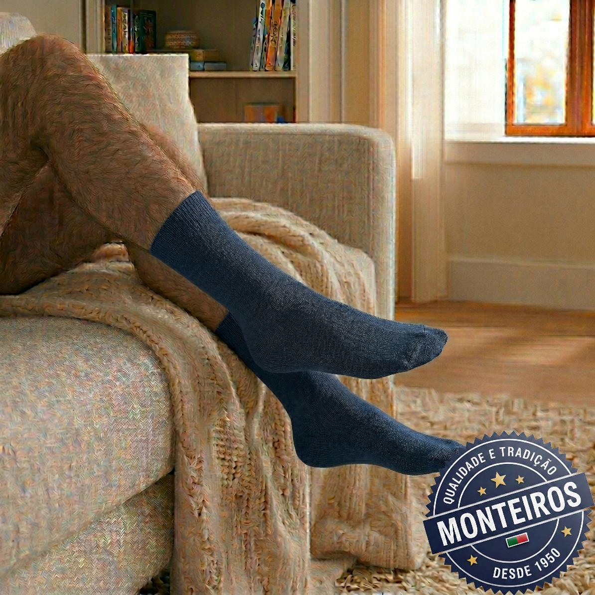 Peúgas de Homem - Lisas - Medicinais - Lambswool - SR 5055 2