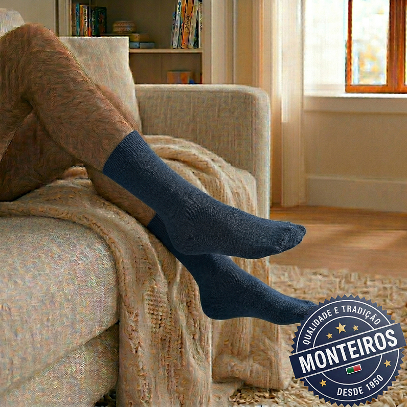 Peúgas de Homem - Lisas - Medicinais - Lambswool - SR 5055 2