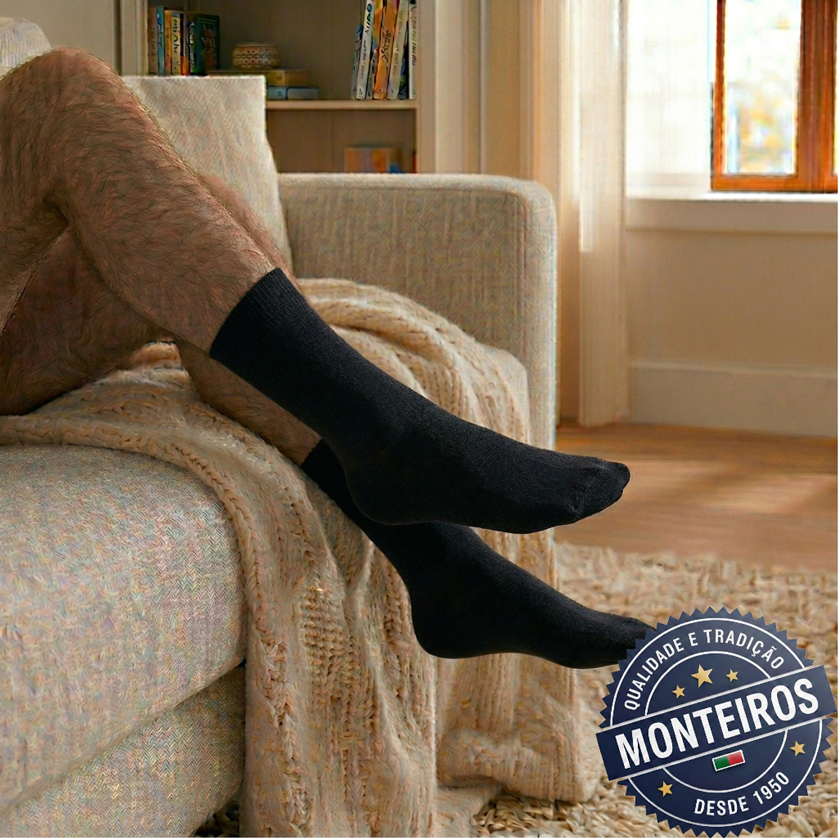 Peúgas de Homem - Lisas - Medicinais - Lambswool - SR 5055 1