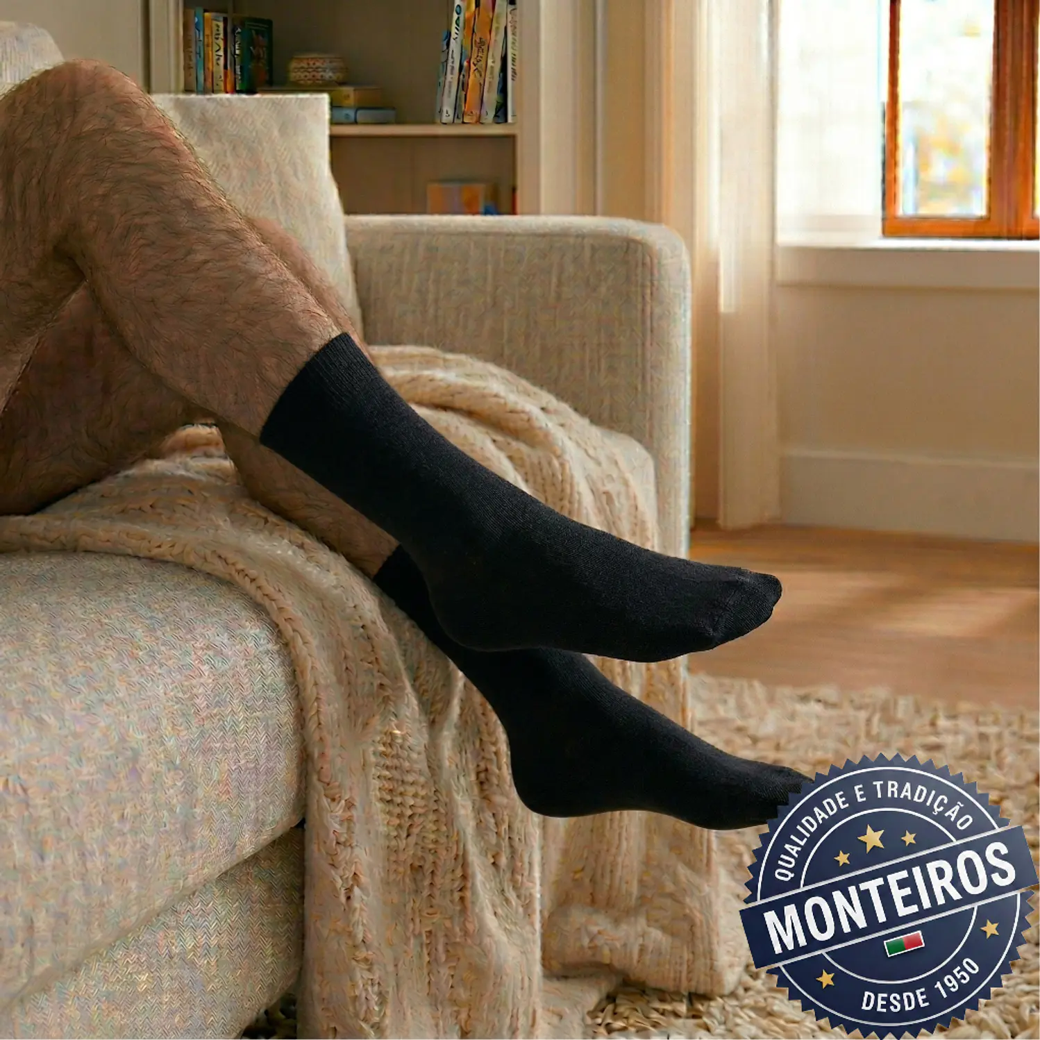 Peúgas de Homem - Lisas - Medicinais - Lambswool - SR 5055 1