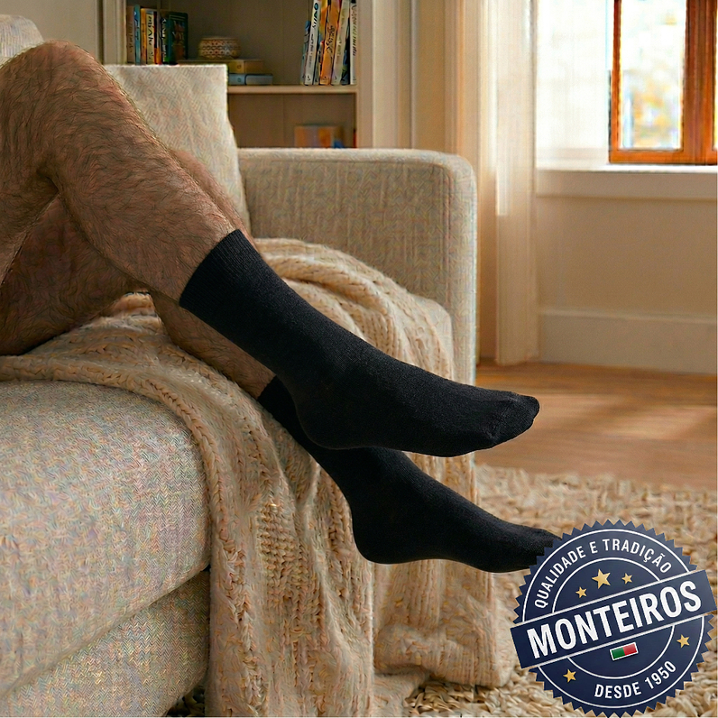 Peúgas de Homem - Lisas - Medicinais - Lambswool - SR 5055 1