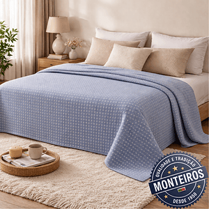 Colcha Trabalhada aos Quadrados - Casal e Solteiro - Cristina