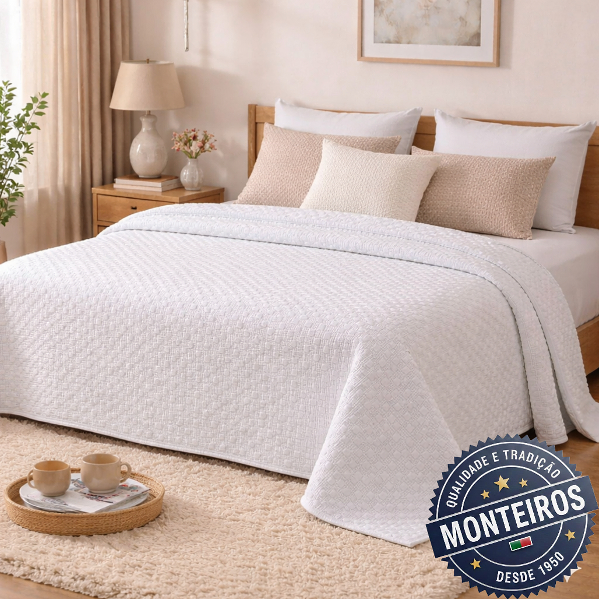 Colcha Trabalhada aos Quadrados - Casal e Solteiro - Cristina 7