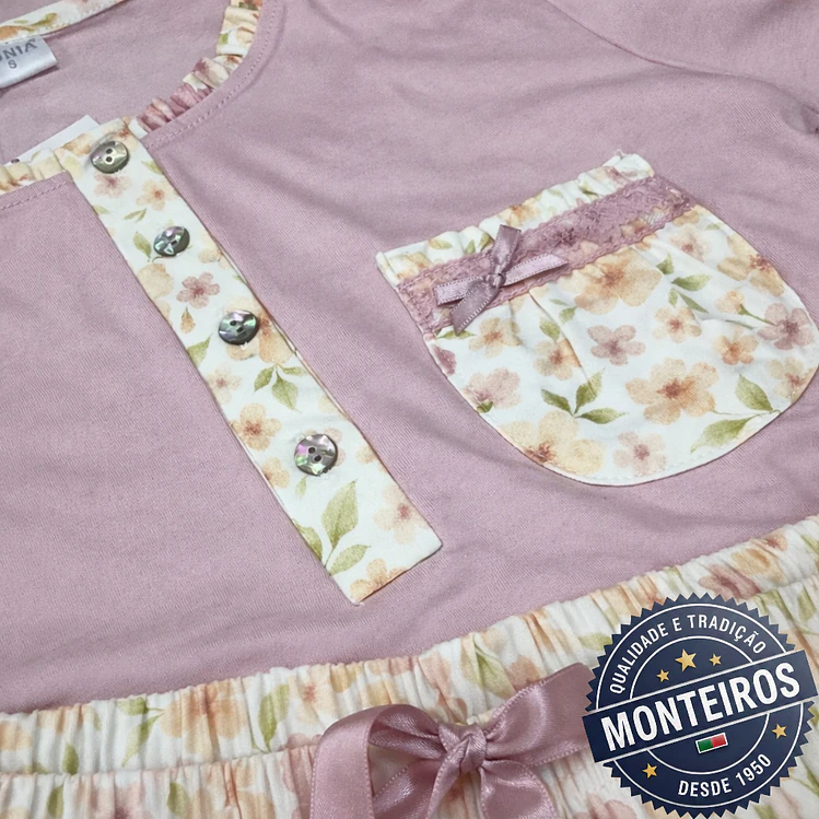 Pijama senhora lacinho manga comprida e calça 3