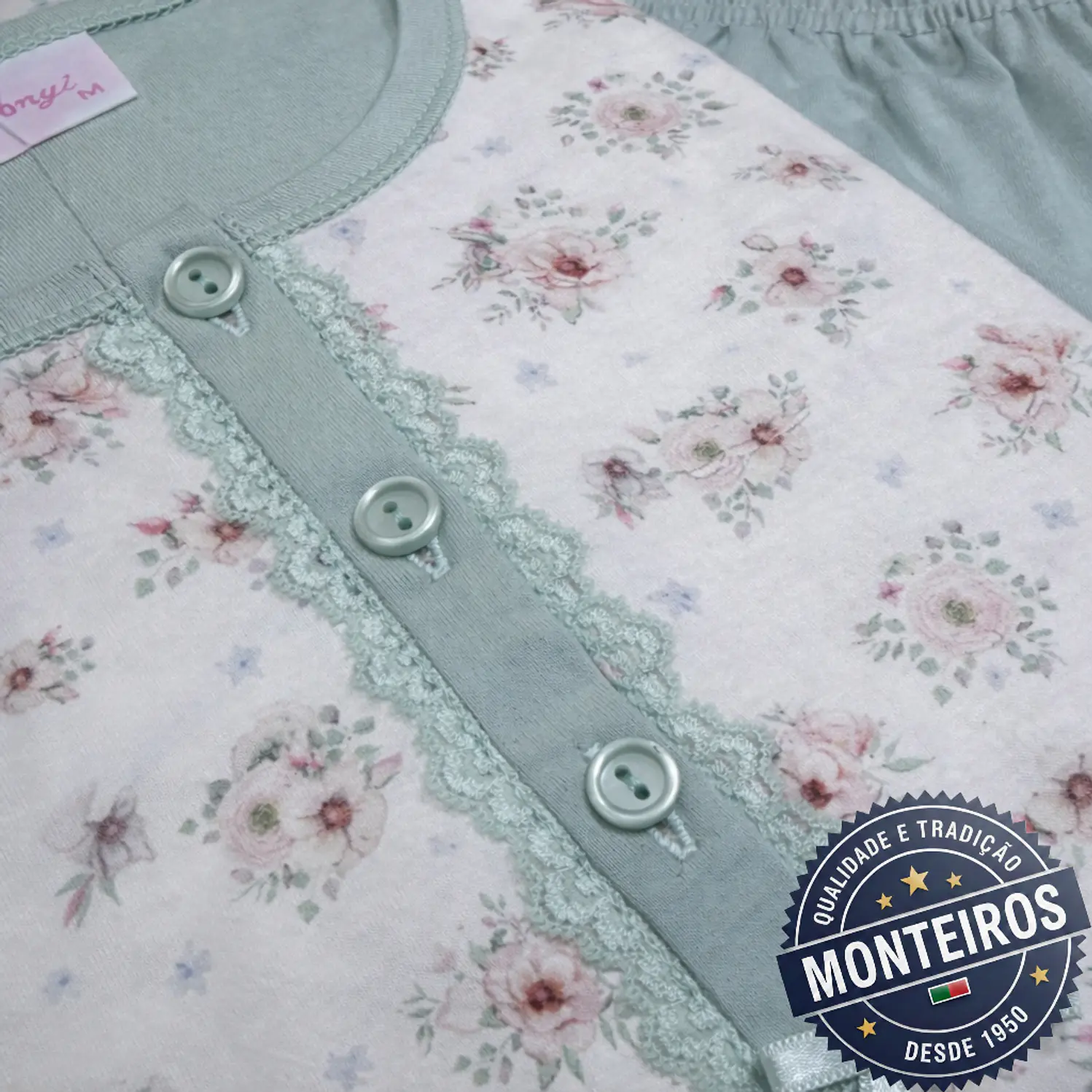 Pijama senhora suave manga comprida e calça 3