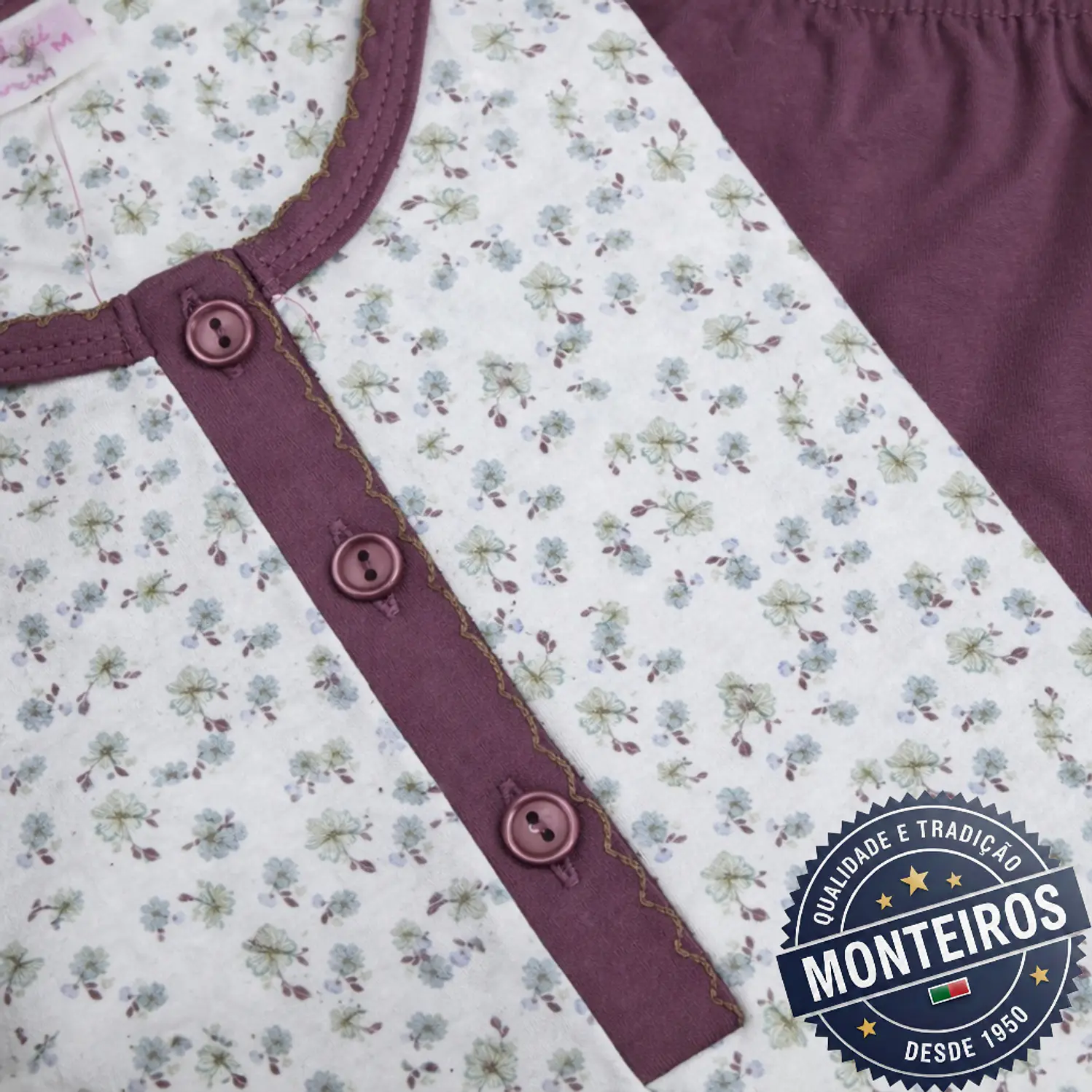 Pijama senhora delicado meia manga e bermuda 9
