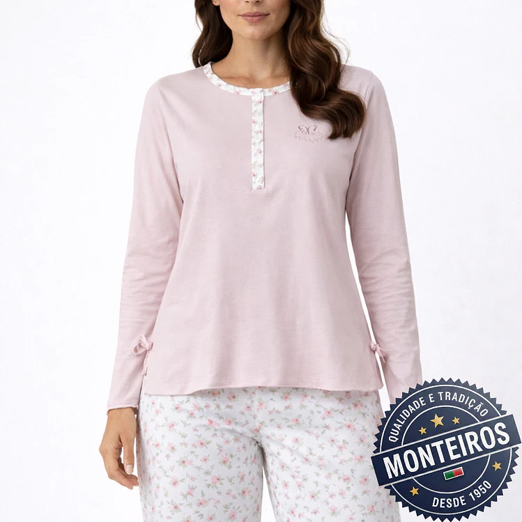Pijama senhora borboleta manga comprida e calça 2