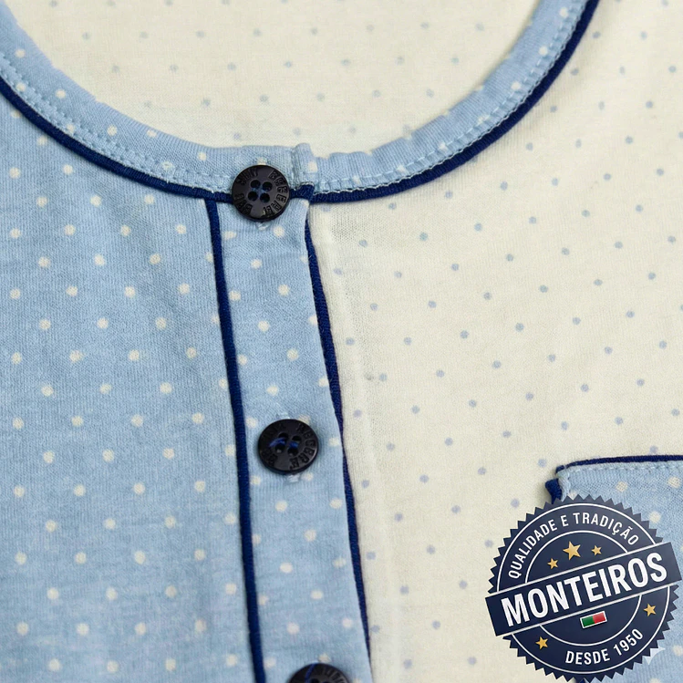 Pijama senhora bolsinho meia manga e calção 3