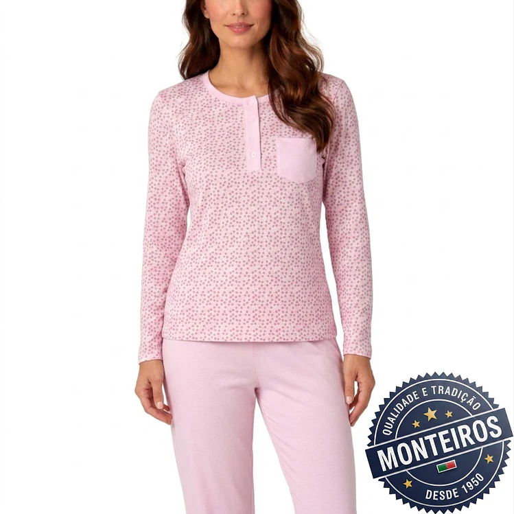 Pijama senhora básico manga comprida e calça 2