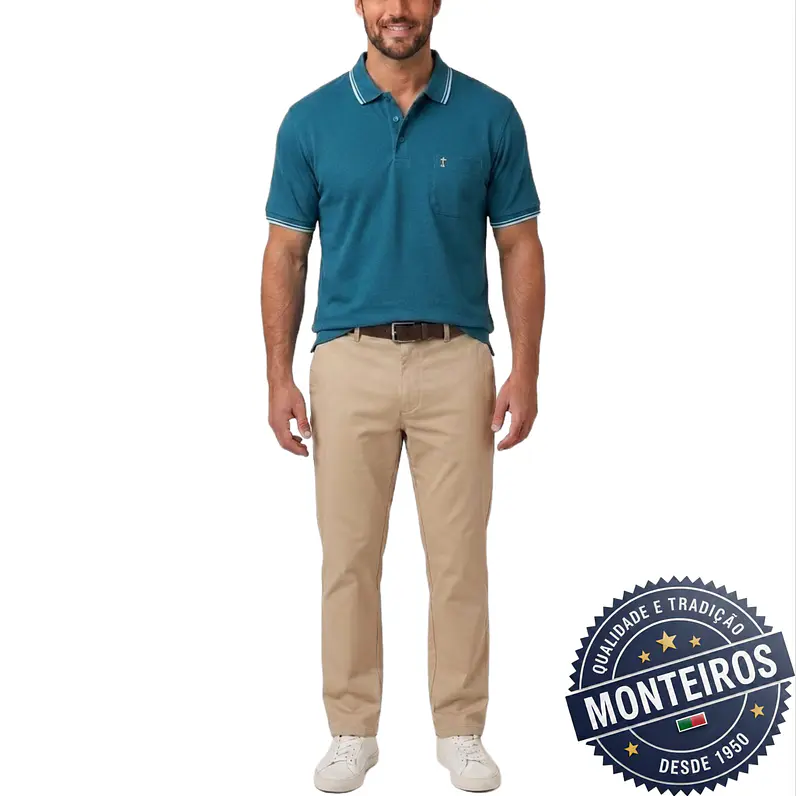 Polo de Homem Económico Lisos Monteiros 4