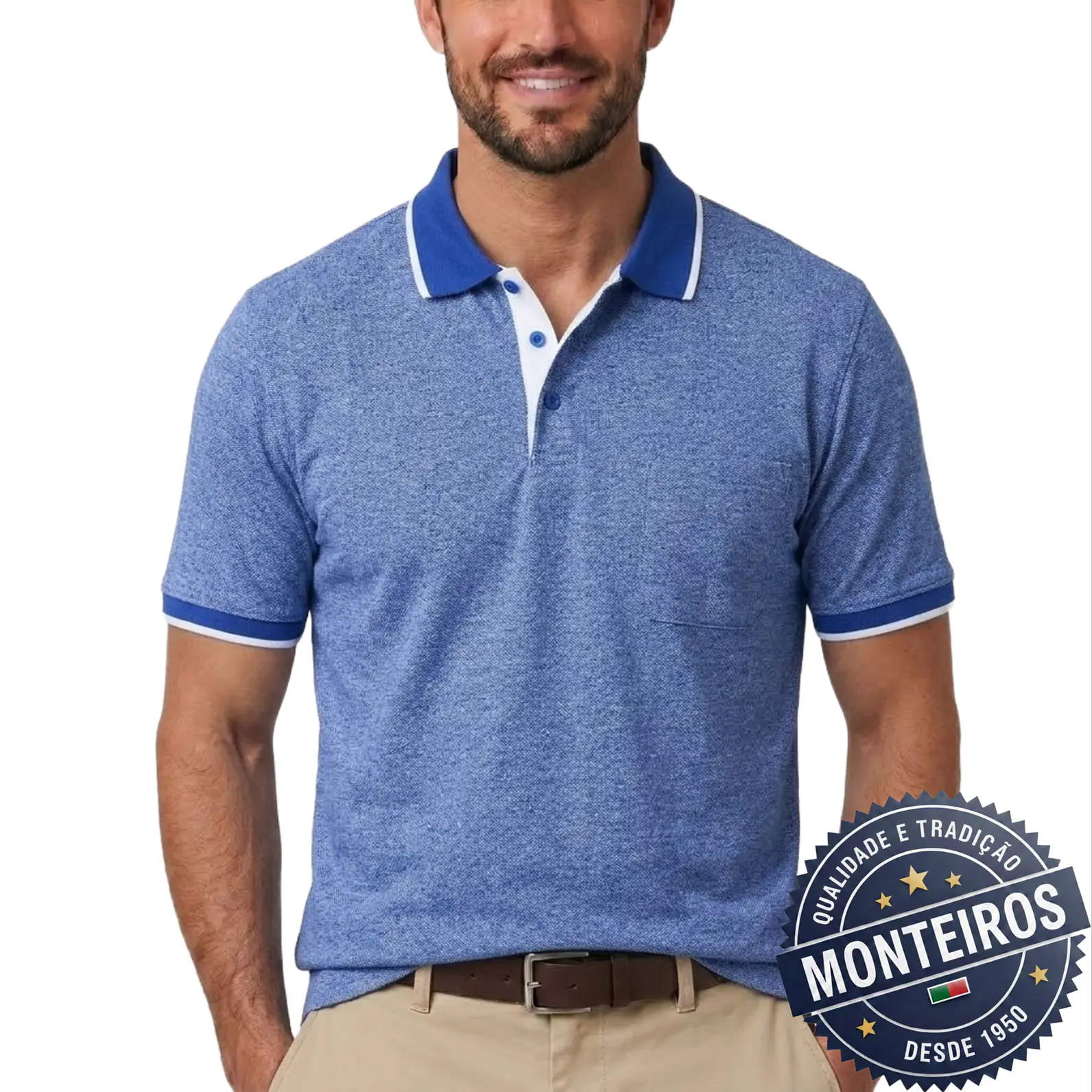 Polo de Homem Económico Lisos Monteiros 11