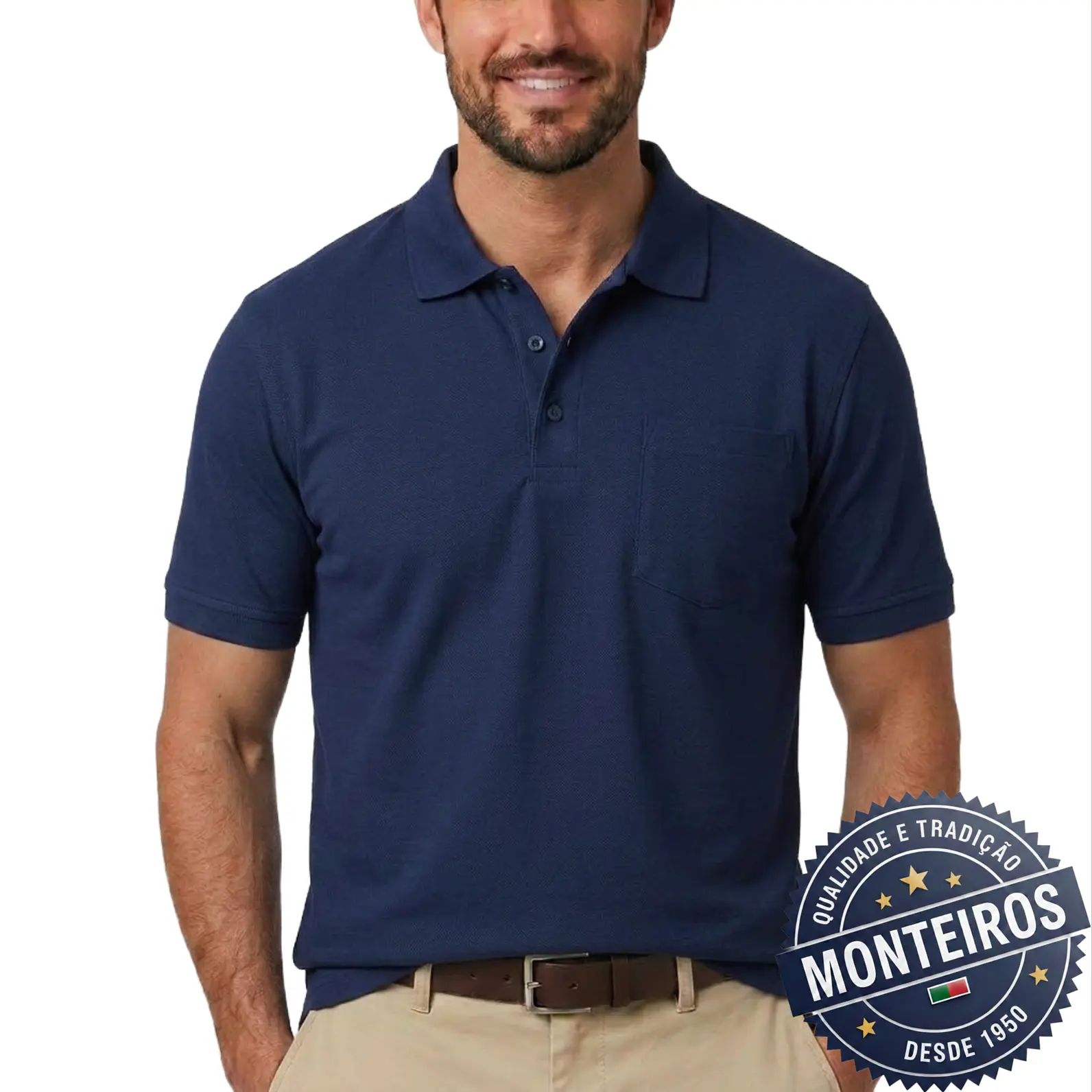 Polo de Homem Económico Lisos Monteiros 8