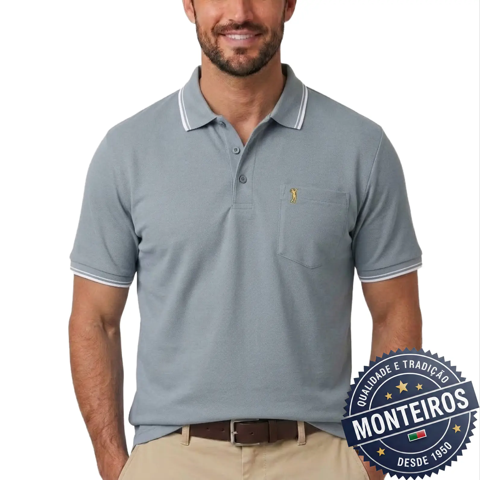 Polo de Homem Económico Lisos Monteiros 14