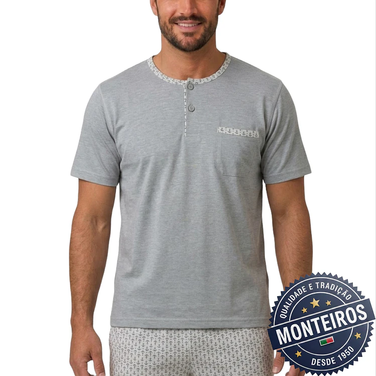 Pijama homem ancoras meia manga e calção 5