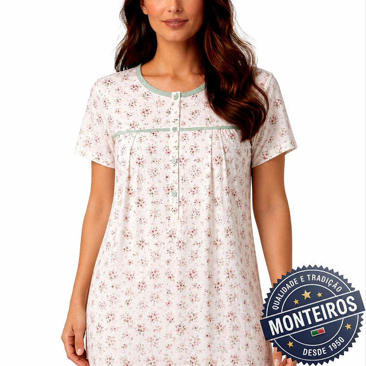 Camisa de noite de senhora meia manga 2