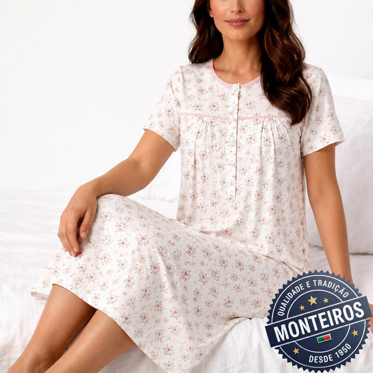 Camisa de noite de senhora meia manga 4