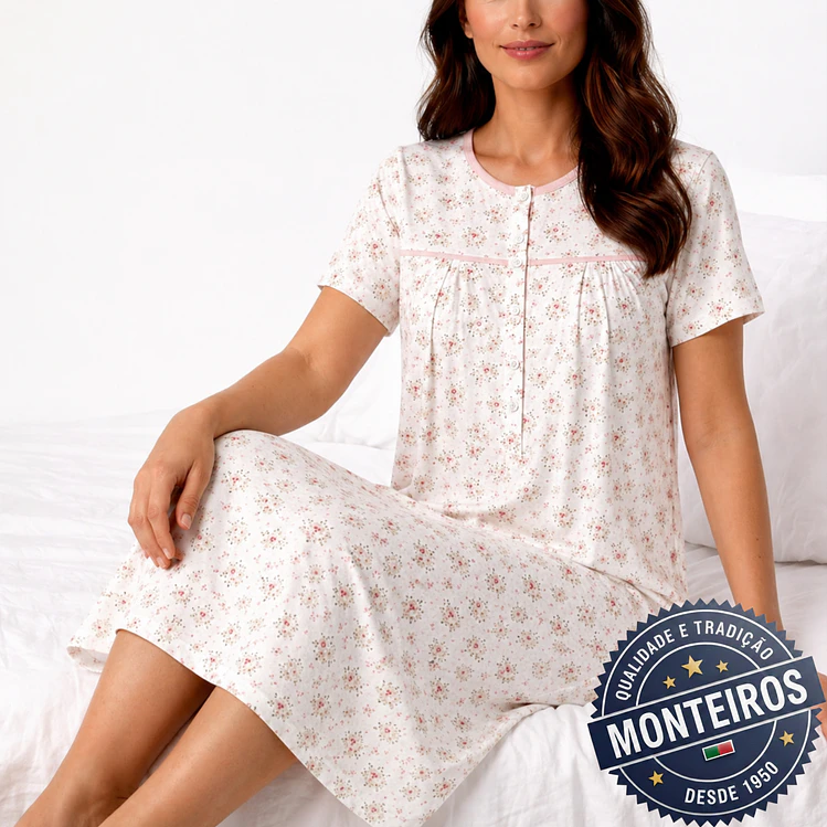 Camisa de noite de senhora meia manga 4