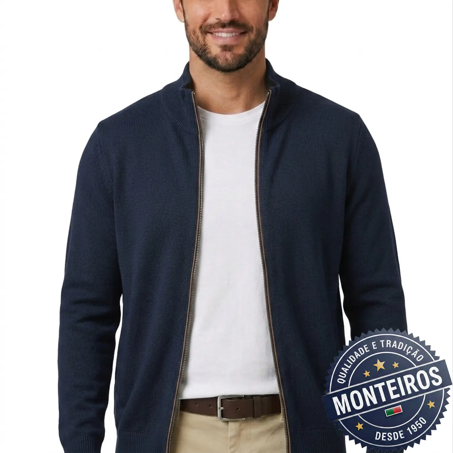 Casaco homem liso com fecho 5