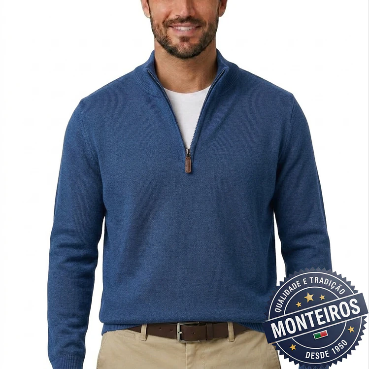 Polo homem liso com fecho 11