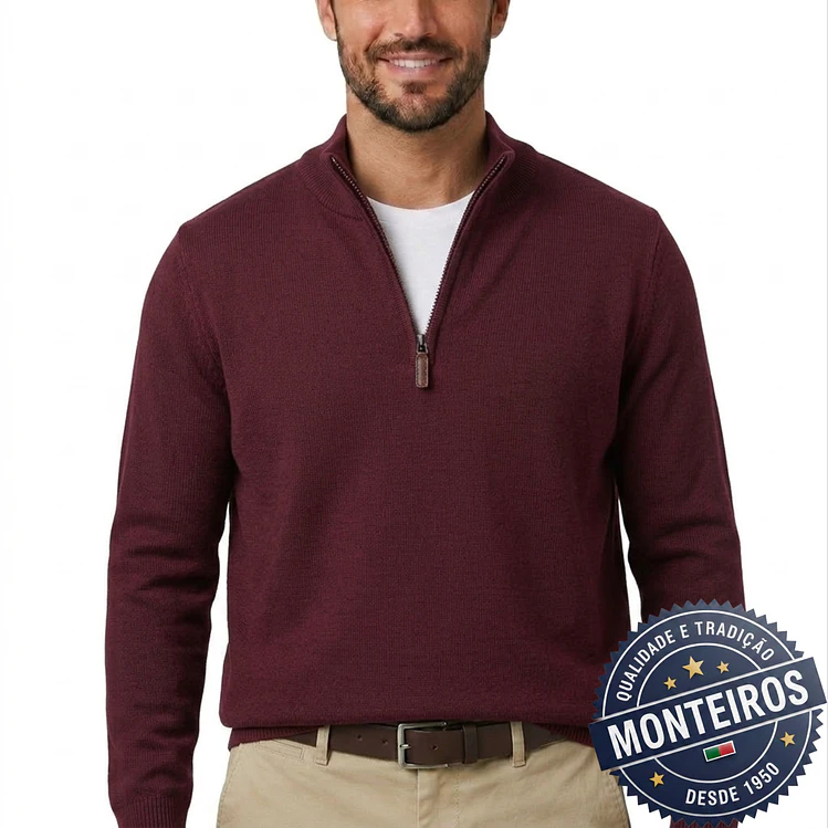 Polo homem liso com fecho 8