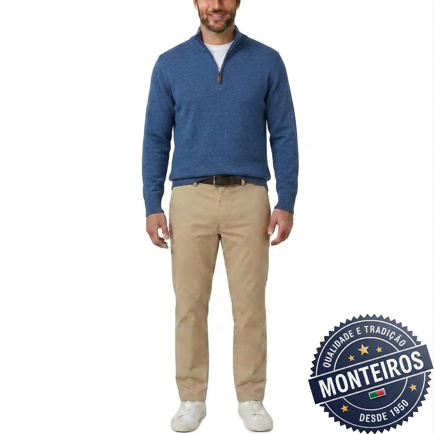 Polo homem liso com fecho 10