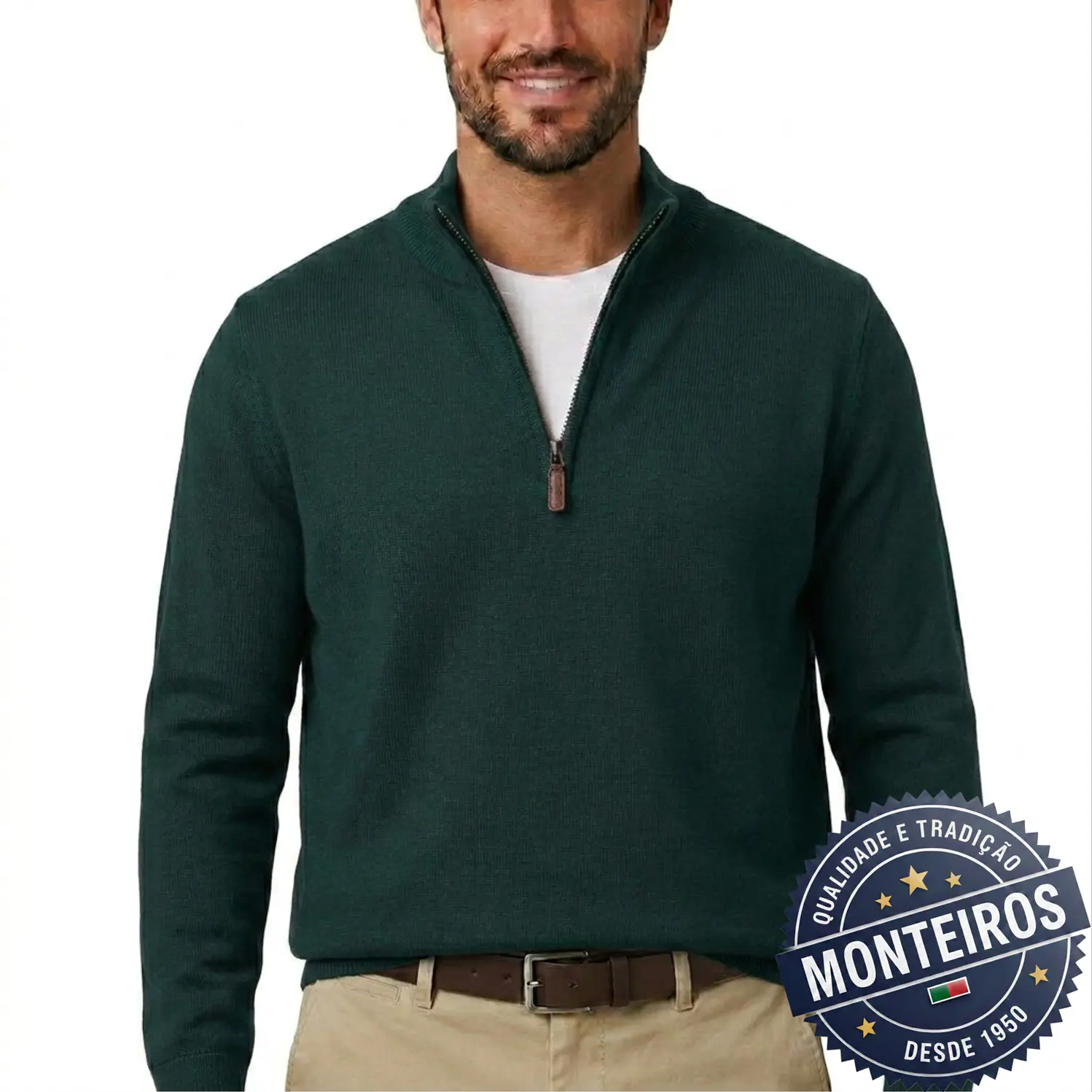 Polo homem liso com fecho 2