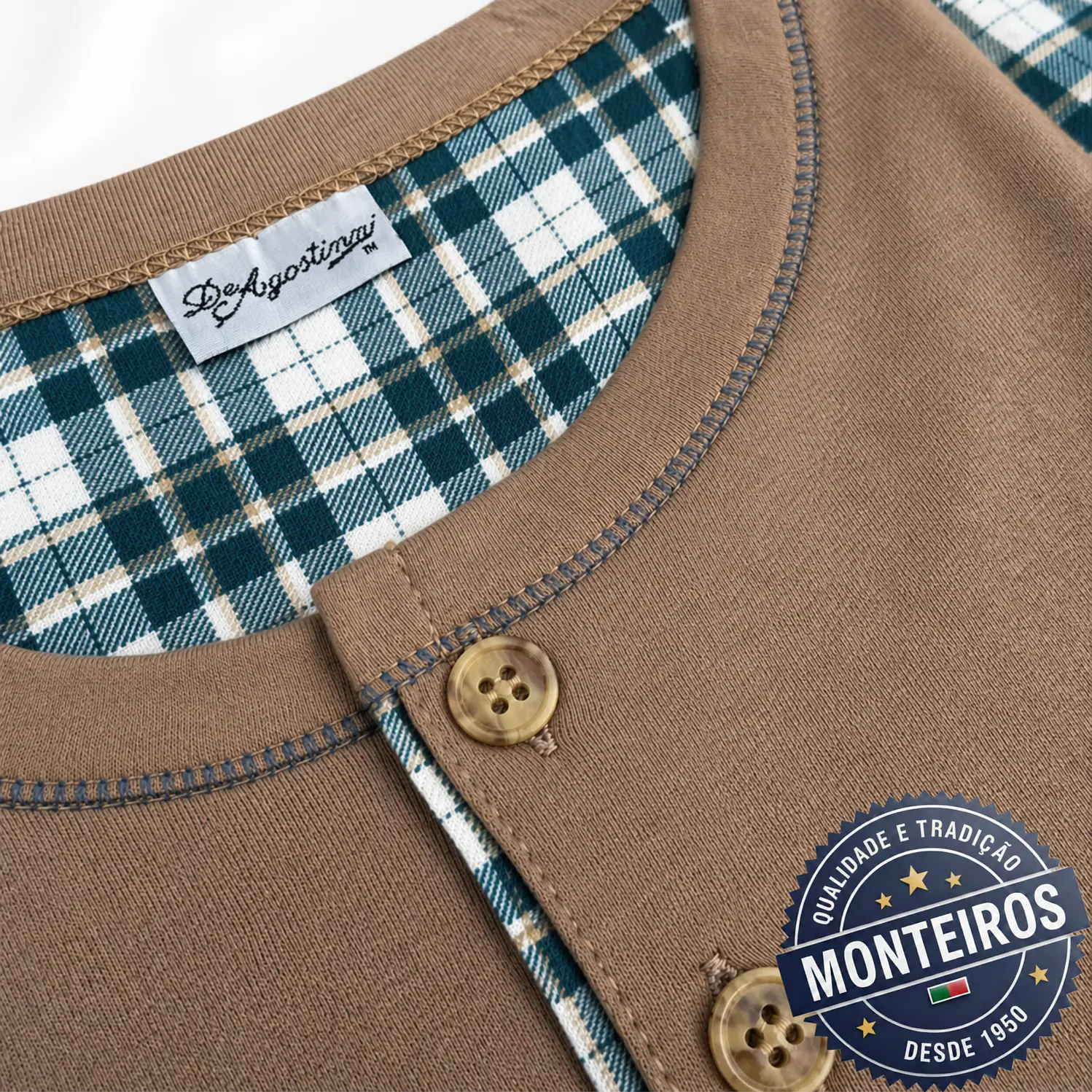 Pijama homem xadrêz meia manga e calção 3