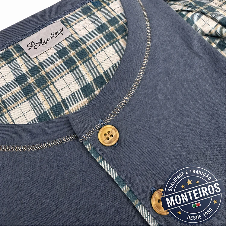 Pijama homem xadrêz meia manga e calção 6