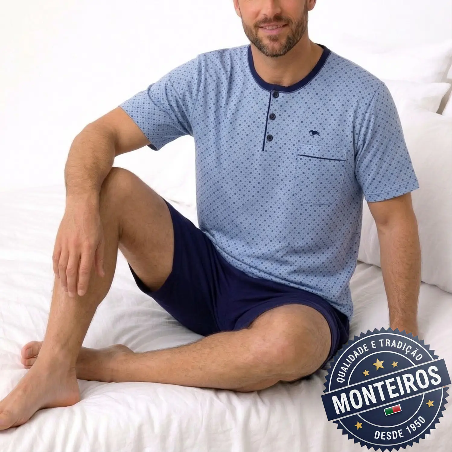 Pijama homem fantasia meia manga e calção 1