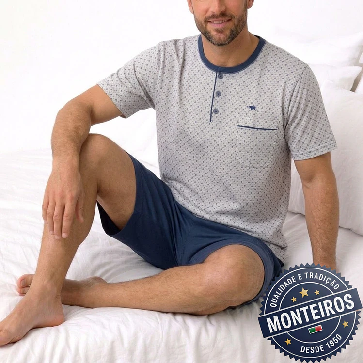 Pijama homem fantasia meia manga e calção 4