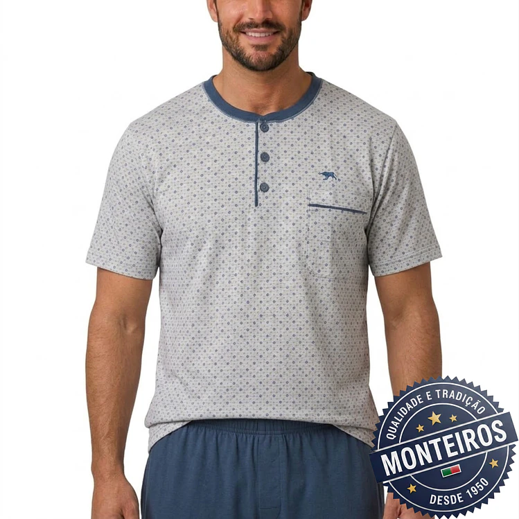 Pijama homem fantasia meia manga e calção 5