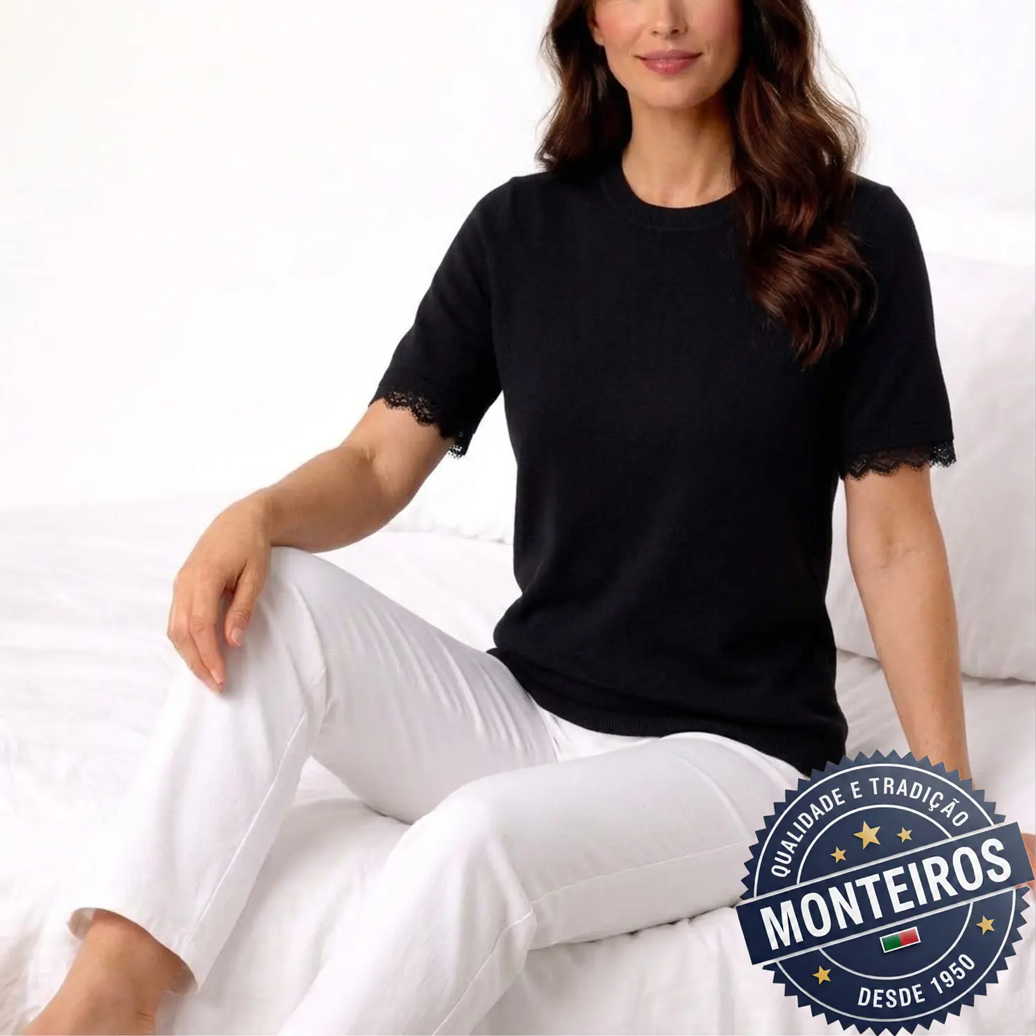 Camisola senhora meia manga com renda 11