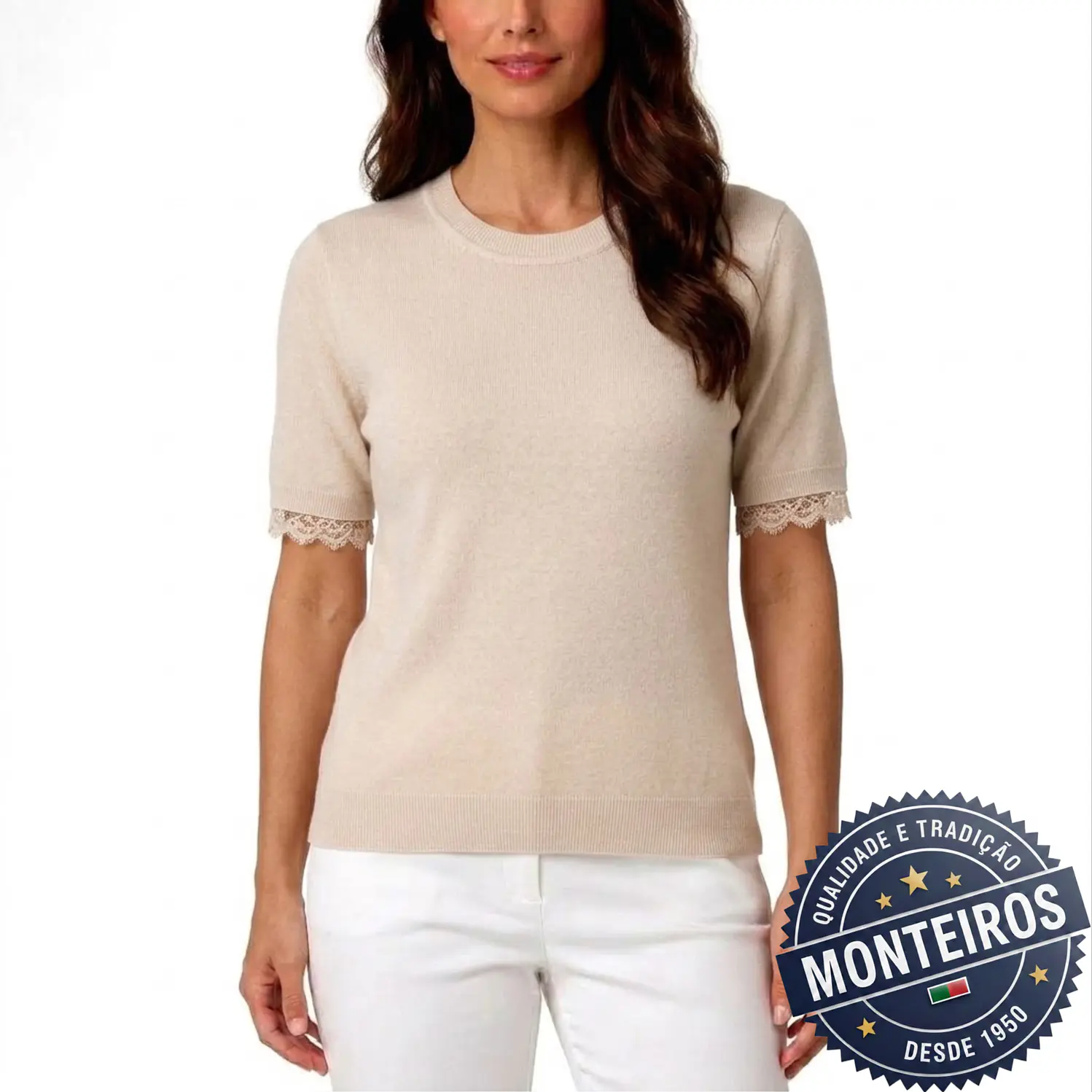 Camisola senhora meia manga com renda 13