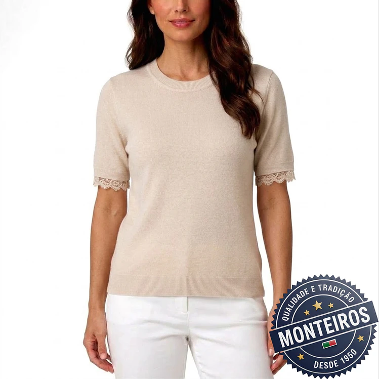 Camisola senhora meia manga com renda 13