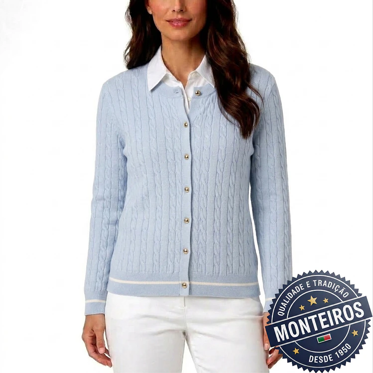 Casaco senhora trançado algodão 1