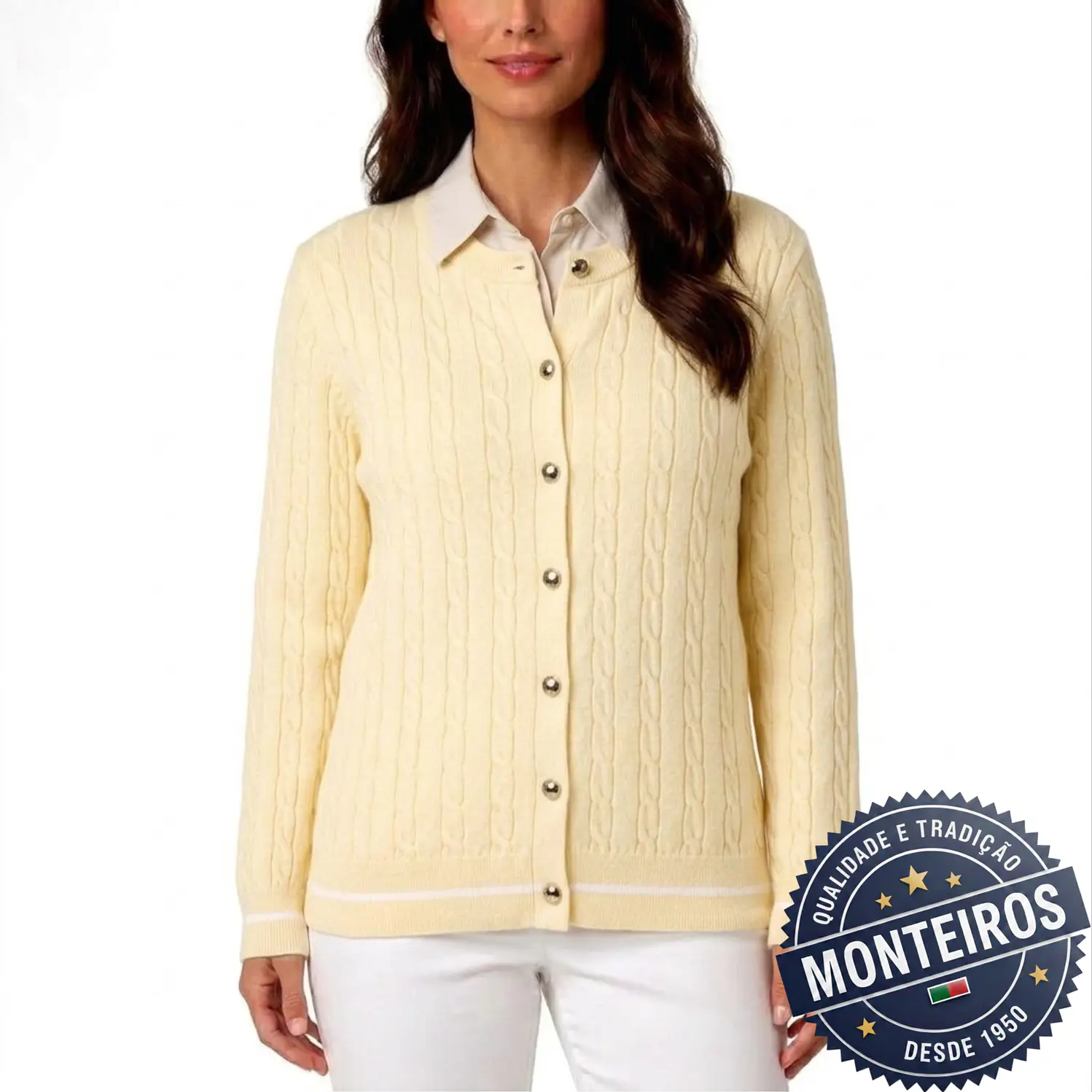 Casaco senhora trançado algodão 4