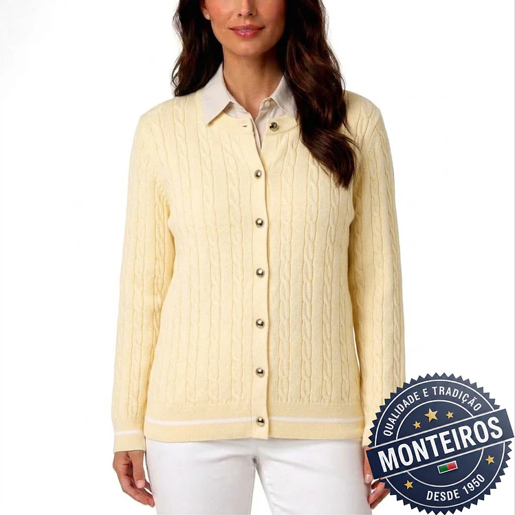 Casaco senhora trançado algodão 4